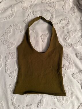 Zara Olive Green Halter Tank Top